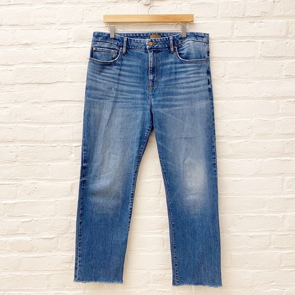 Porter BlueRebel Straight Leg Jeans Raw Hem 90s Organic Cotton Blue 32